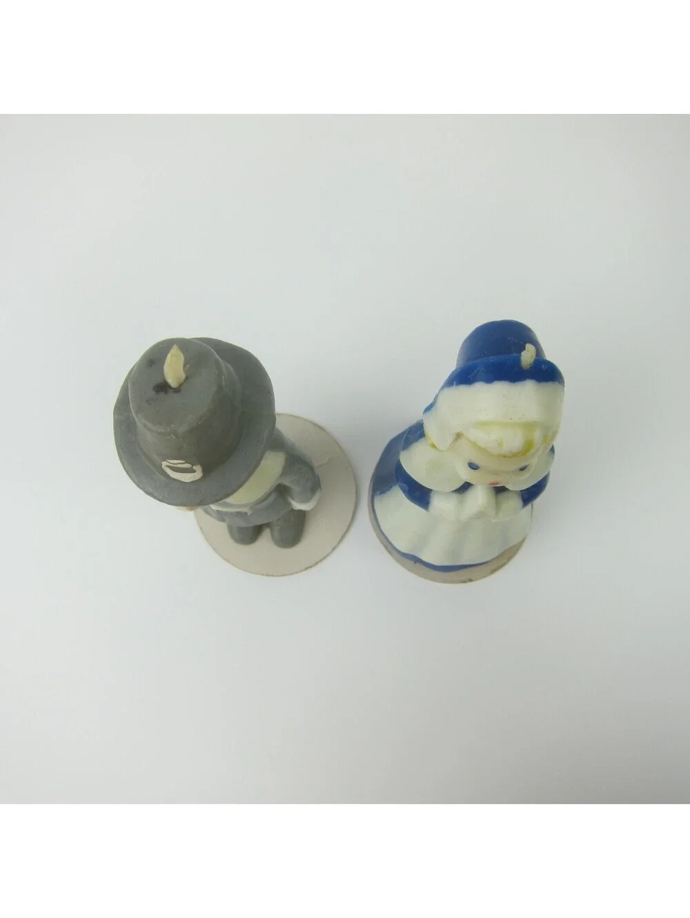 Vintage Gurley Thanksgiving Pilgrims Candle Set of 2 Boy & Girl 5